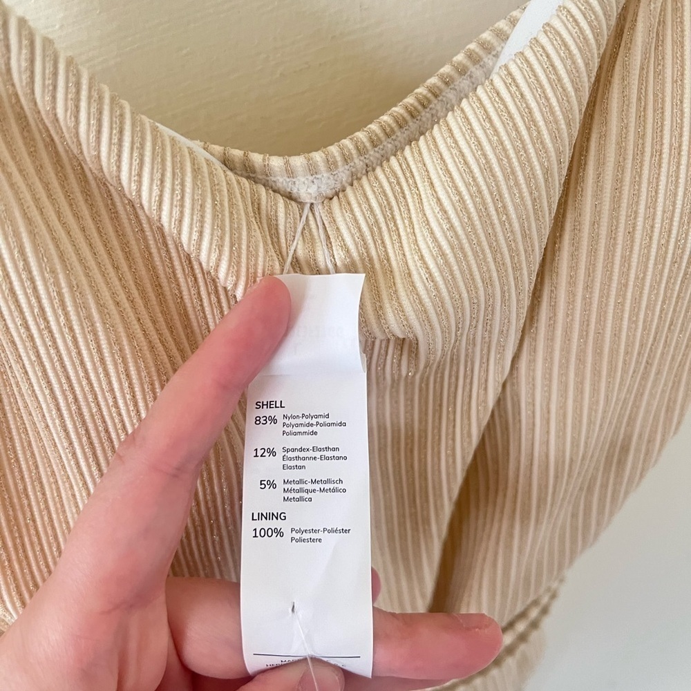 Cupshe Cream Ribbed One Piece Swimsuit - Picture 8 of 11